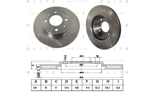Диск тормозной Blitz, передний, арт. BS0256