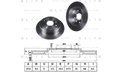 Диск тормозной Blitz, задний, арт. BS0367