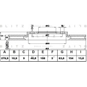 Диск тормозной Blitz, задний, арт. BS0434