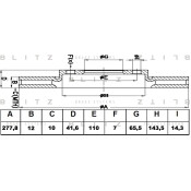 Диск тормозной Blitz, задний, арт. BS0449