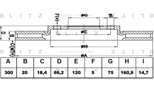 Диск тормозной Blitz, задний, арт. BS0215