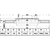 Диск тормозной Blitz, передний, арт. BS0393