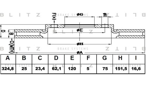 Диск тормозной Blitz, передний, арт. BS0391