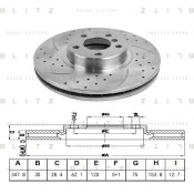 Диск тормозной Blitz, передний, правый/левый, 1 шт, арт. BS0272P
