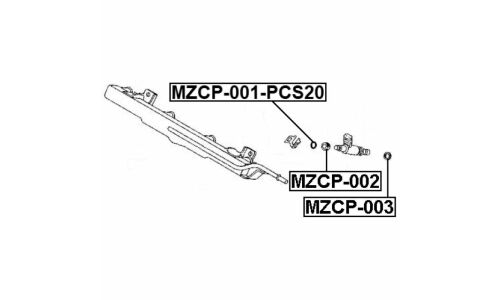 Кольцо уплотнительное форсунки впрыска топлива Febest, комплект 20шт, арт. MZCP-001-PCS20
