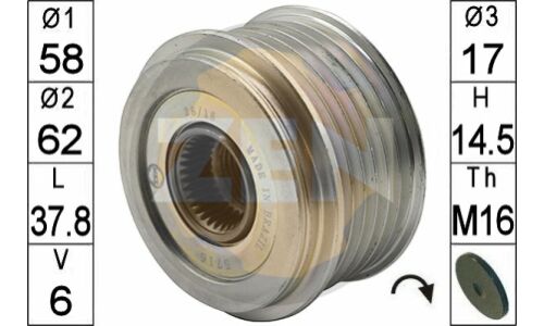 Шкив генератора ERA, арт. ZN5716