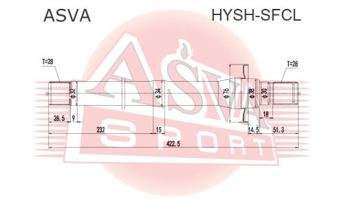 Полуось | перед прав Asva, арт. HYSH-SFCL