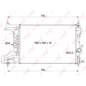 Радиатор охлаждения двигателя LYNXauto, паяный, арт. RB-1013