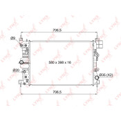 Радиатор охлаждения двигателя LYNXauto, паяный, арт. RB-1010