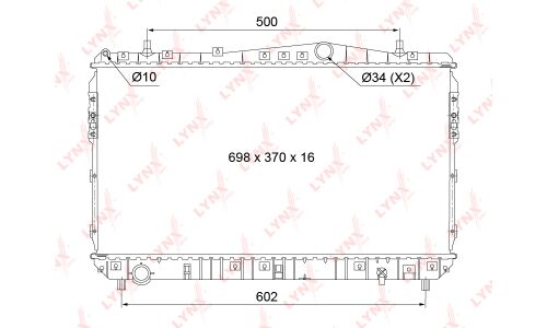 Радиатор охлаждения двигателя LYNXauto паяный, арт. RB-1015