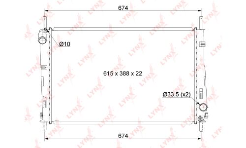 Радиатор охлаждения двигателя LYNXauto, арт. RB-1041