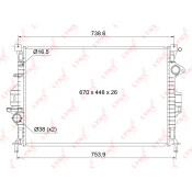 Радиатор охлаждения двигателя LYNXauto, паяный, арт. RB-1036