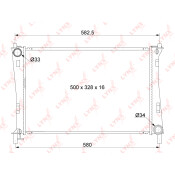 Радиатор охлаждения двигателя LYNXauto, паяный, арт. RB-1037