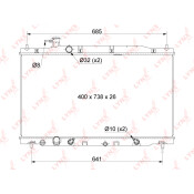 Радиатор охлаждения двигателя LYNXauto, паяный, арт. RB-1045