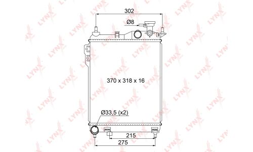 Радиатор охлаждения двигателя LYNXauto, паяный, арт. RB-1058