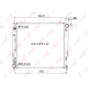 Радиатор охлаждения двигателя LYNXauto, паяный, арт. RB-1086