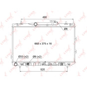 Радиатор охлаждения двигателя LYNXauto, паяный, арт. RB-1077