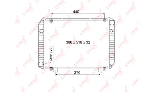 Радиатор охлаждения двигателя LYNXauto, арт. RB-1158