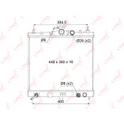 Радиатор охлаждения двигателя LYNXauto, паяный, арт. RB-1102