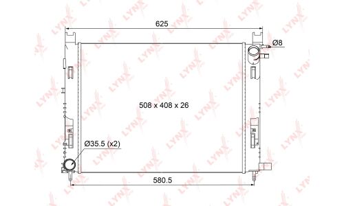 Радиатор охлаждения двигателя LYNXauto, арт. RB-1022