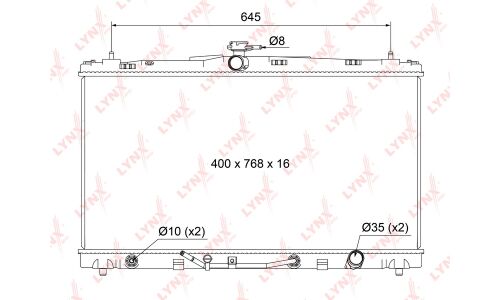 Радиатор охлаждения двигателя LYNXauto, паяный, арт. RB-1126