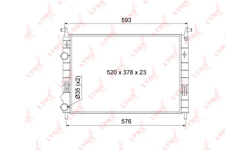 Радиатор охлаждения двигателя LYNXauto, арт. RM-1134