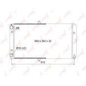 Радиатор охлаждения двигателя LYNXauto, для Lada 2110-12, арт. RM-1138