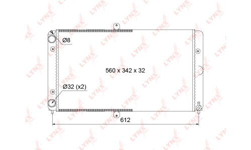 Радиатор охлаждения двигателя LYNXauto, для Lada 2110-12, арт. RM-1138