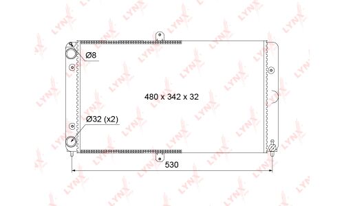 Радиатор охлаждения двигателя LYNXauto, для Lada 2108-099 / 2113-15, арт. RM-1137
