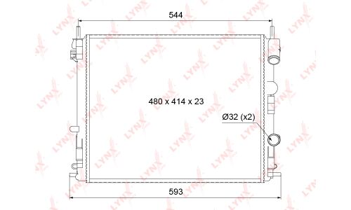 Радиатор охлаждения двигателя LYNXauto, арт. RM-1026