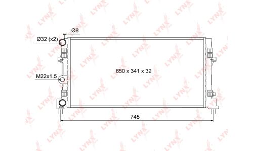 Радиатор охлаждения двигателя LYNXauto, арт. RM-1114