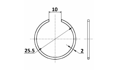 Кольцо стопорное Febest, арт. CC-1-25X2