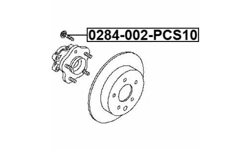 Шпилька колесная Febest 0284-002-PCS10, для Infiniti, M12x1.25(R), длина 43мм, комплект 10 шт