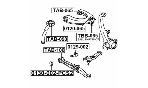 Шайба-эксцентрик Febest 0130-002-PCS2, для Toyota/Lexus (OEM 48198-50011, 48198-14010, 48198-50010)