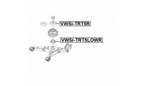 Опора амортизатора Febest, задняя, правая/левая, арт. VWSI-TRT5LOWR