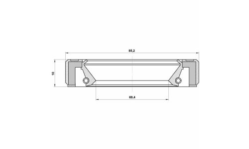 Сальник распределительного вала 69.4x85.2x10x11 Febest, арт. 95GBY-71851011R