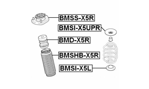 Проставка задней пружины верхняя | зад прав/лев Febest, арт. BMSI-X5UPR
