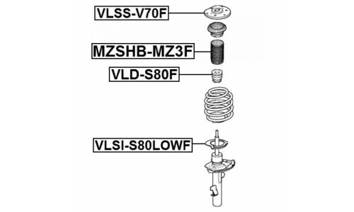 Проставка пружины нижняя | прав/лев Febest, арт. VLSI-S80LOWF
