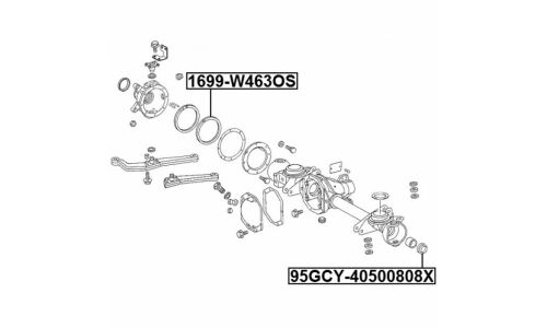 Кольцо уплотнительное переднего моста | перед прав/лев Febest, арт. 1699-W463OS