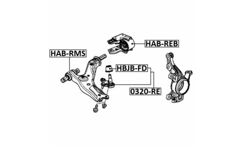 Сайлентблок Febest, арт. HAB-RMS
