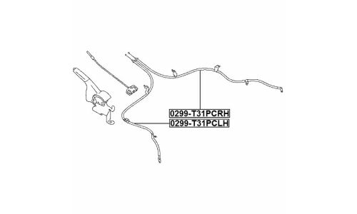 Трос ручного тормоза Febest, правый, арт. 0299-T31PCRH