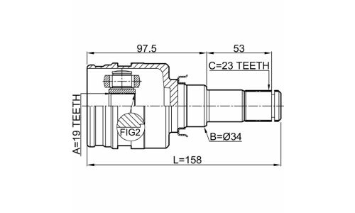 ШРУС Febest, передний, левый, внутренний, арт. 0111-KSP130