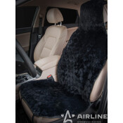 Чехол-накидка Airline, для передних сидений, искусственный мех, черный цвет, 1 предмет, арт. AFC-A-04