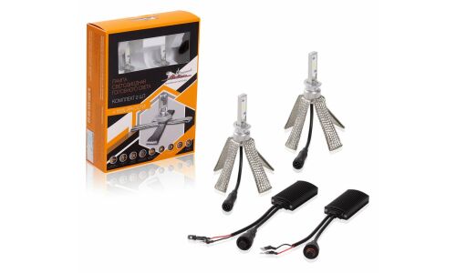 Лампа H1 LED кмпл 2шт. светодиодная 12В 18Вт 6500К 5000Лм белая PREMIUM AIRLINE, арт. ALED-H1-01