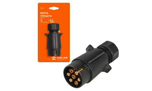 Вилка прицепа Airline, 12В, 7 контактов, пластиковый корпус, арт. ATE-01