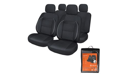 Чехлы Airline Monro для передних и задних сидений, жаккард, черный цвет, 11 предметов