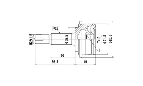 ШРУС Zikmar, передний, наружный, арт. Z87057R