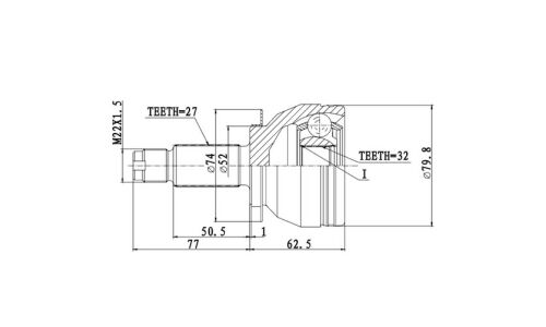 ШРУС Zikmar, передний, наружный, арт. Z87487R