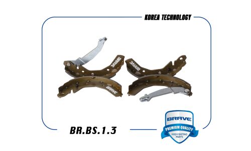 Колодки тормозные барабанные Brave, комплект на ось (4 шт), арт. BR.BS.1.3