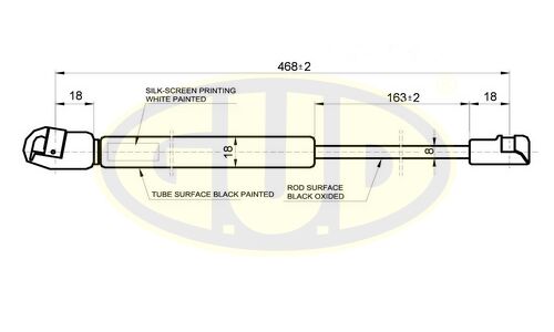 Амортизатор крышки багажника | зад GUD, арт. GGS020508